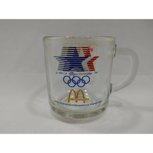 Vintage 1984 Olympics Los Angeles MCDONALDS Mug‎ USA Clear Glass